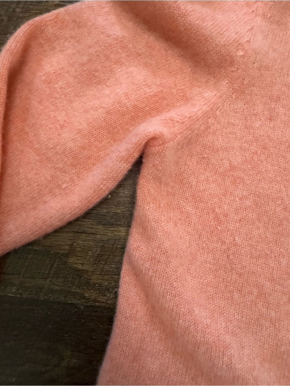 41 Hawthorn 100% Cashmere Cardigan Size Large Coral Pink Open Front Soft Luxury - Picture 3 of 7